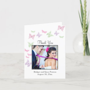 Cartão De Agradecimento Heart's a Flutter Wedding Thank You Card