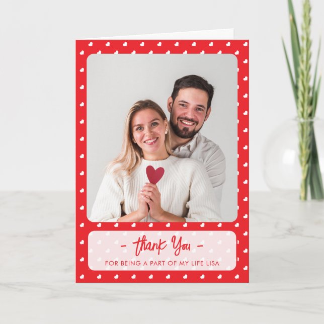 Cartão De Agradecimento Hearts Happy Valentine’s Day Modern Love Pattern (Frente)