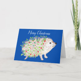 Cartão De Agradecimento Hedgehog Christmas Card