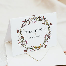 Cartão De Agradecimento HEIDI Bohemian Muda Aquarela Flor Selvagem