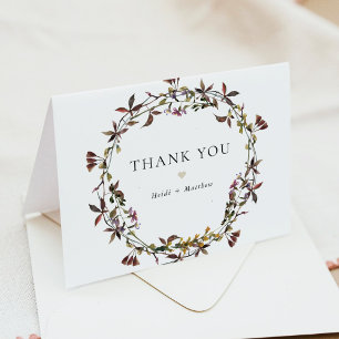 Cartão De Agradecimento HEIDI Bohemian Muda Aquarela Flor Selvagem