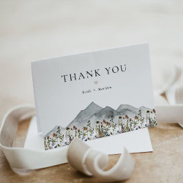 Cartão De Agradecimento HEIDI Bohemian Watercolor Wildflower Mountain