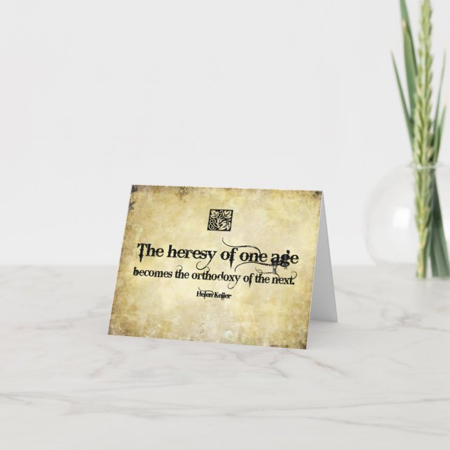 Cartão De Agradecimento Helen Keller Inspirational Cita Heresy de uma idad (Frente)