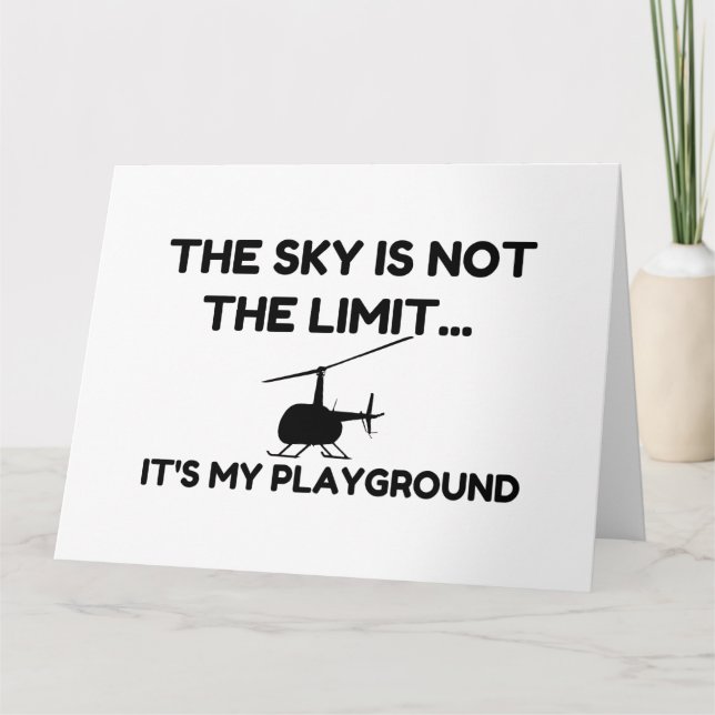 Cartão De Agradecimento Helicóptero SKY PLAYGROUND (Frente)