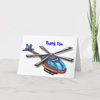 Cartão De Agradecimento Helicóptero Voador Alto Obrigado