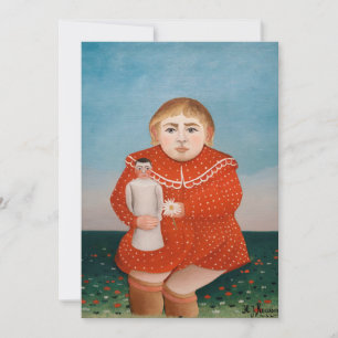 Cartão De Agradecimento Henri Rousseau - Criança com uma Doll