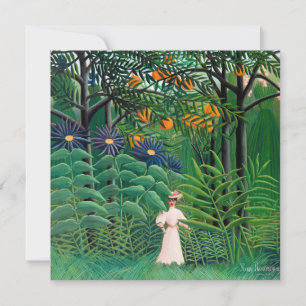 Cartão De Agradecimento Henri Rousseau - Mulher Caminhando numa Floresta E