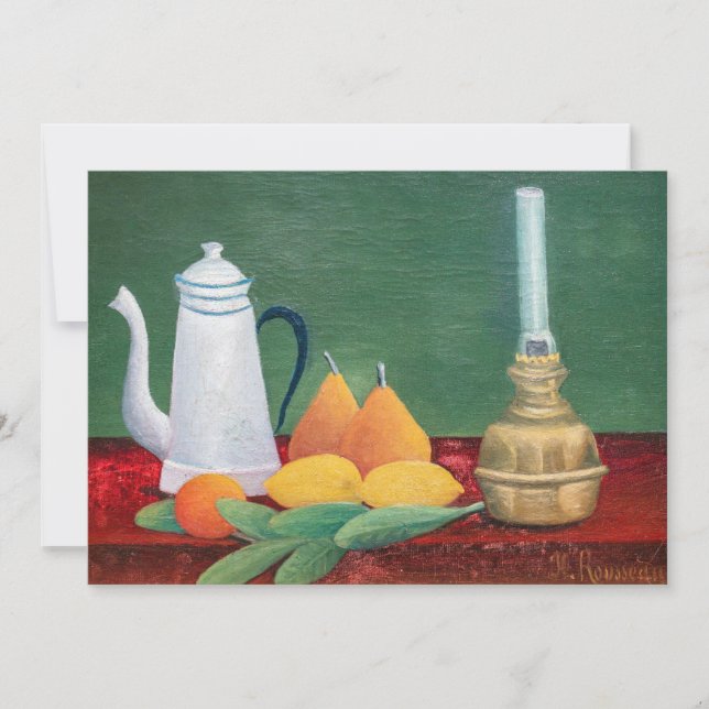 Cartão De Agradecimento Henri Rousseau - Still Life with Coffee Pot (Frente)