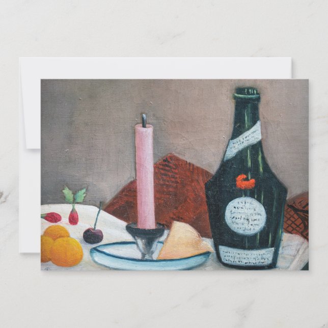 Cartão De Agradecimento Henri Rousseau - The Pink Candle (Frente)