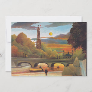 Cartão De Agradecimento Henri Rousseau - Torre Seine e Eiffel em Sunset