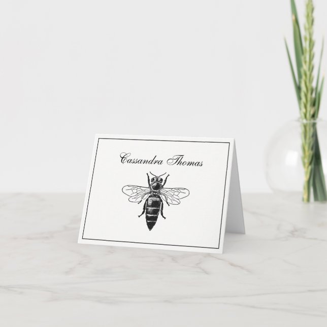 Cartão De Agradecimento Heráldico Bumble Bee Queen Casaco de Braços Frame  (Frente)