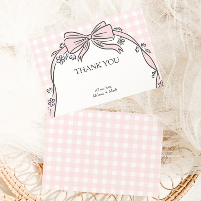 Cartão De Agradecimento Here's the Scoop Pink Ice Cream Sundae Baby Shower (Criador carregado)