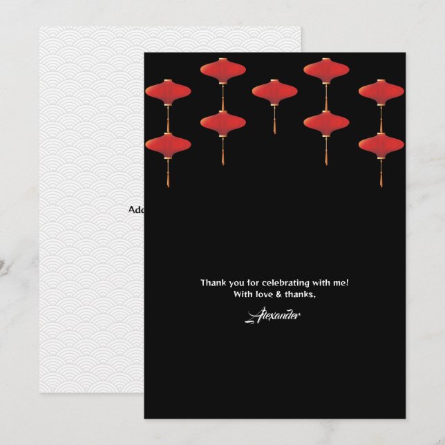 Cartão De Agradecimento Hibachi Theme Birthday - Partido de Chef Privado (Frente/Verso)