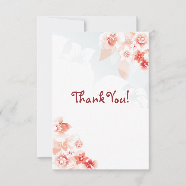 Cartão De Agradecimento Hibiscus havaiano no obrigado alaranjado vermelho (Frente)