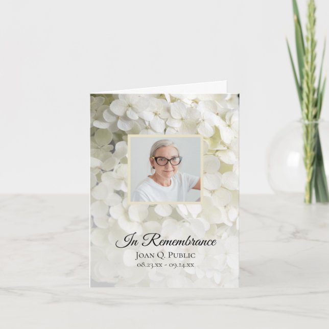 Cartão De Agradecimento Hídalgia Branca Simpatia Funeral Floral (Frente)