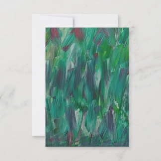 Cartão De Agradecimento Hidden Green Red White Colorful Abstract Art