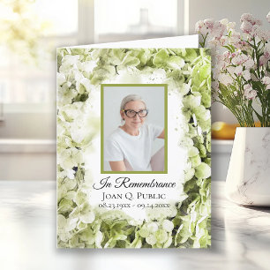 Cartão De Agradecimento Hídrangea Verde Flor Aquarela Simpatia Funeral