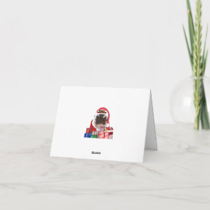 Cartão De Agradecimento Hipopótamo Moo Deng para Feliz Natal 