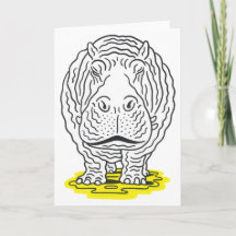 Hippo Greeting card