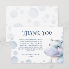 Cartão De Agradecimento Hippo Themed Chá de fraldas
