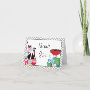 Cartão De Agradecimento His and Hers Couples Wedding Shower Thank You Card