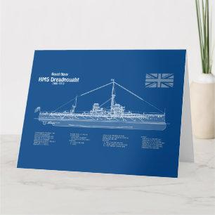 Cartão De Agradecimento HMS Dreadnled - Entregar ABD de Blueprint