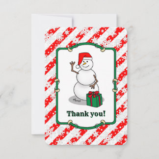 Cartão De Agradecimento Ho Ho Feliz Papais noeis de Natal Bonito Snowman