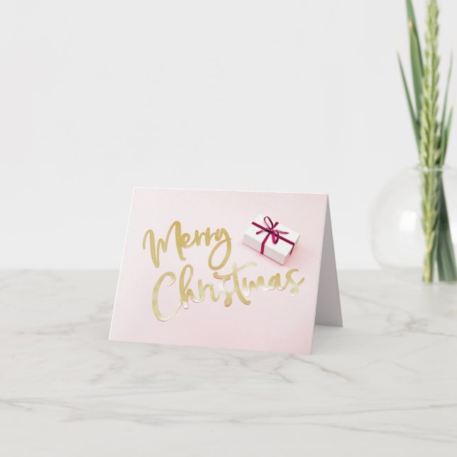 Cartão De Agradecimento Holiday Cheer Folded Card – Merry Christmas Gift (Frente)