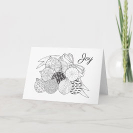 Cartão De Agradecimento Holiday Elegance – Black & White Ornament Card