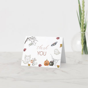 Cartão De Agradecimento Holloween Spooktacular Party Watercolor Baby Showe