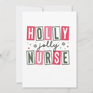 Cartão De Agradecimento Holly Jolly Enfermeira Natal Enfermeirando a Vida