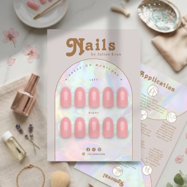 Cartão De Agradecimento Holographic Press On Nail Packaging Display Card (Holographic Press On Nail Packaging Display Card )