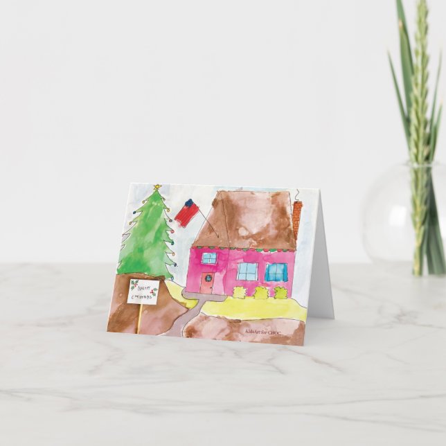 Cartão De Agradecimento Home For Holidays - KidsArt for CHOC (Frente)