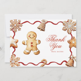 Cartão De Agradecimento Homem de Biscoito | Chás de Bebê de Natal