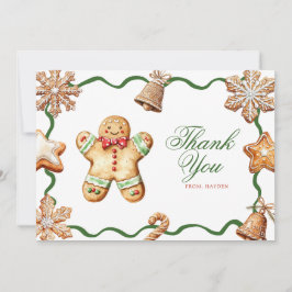 Cartão De Agradecimento Homem de Biscoito | Chás de Bebê de Natal