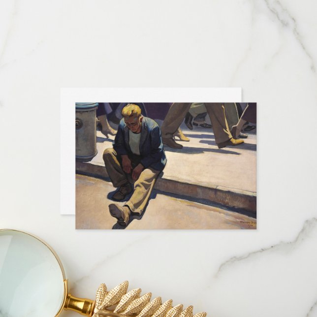 Cartão De Agradecimento Homem esquecido por Maynard Dixon (Frente/Verso In Situ)