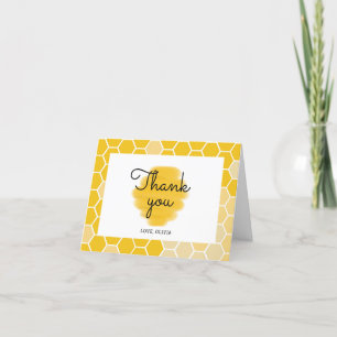 Cartão De Agradecimento Honeycomb Bee theme Party Thank You Folded Card