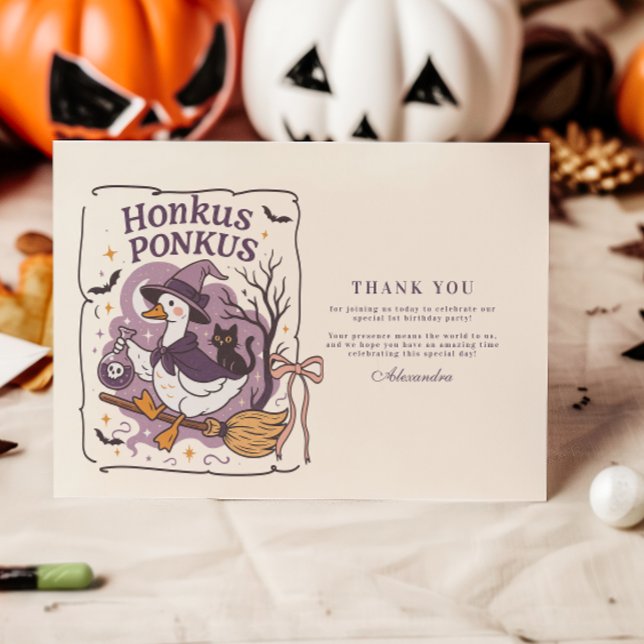 Cartão De Agradecimento Honkus Ponkus Spooky Goose Halloween (Criador carregado)
