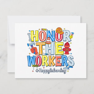 Cartão De Agradecimento Honra aos trabalhadores Feliz Dia do Trabalho