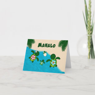 Cartão De Agradecimento Honu BOY Baby Sea TURTLE Obrigado Família Azul 284