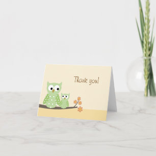 Cartão De Agradecimento Hoot Owl Folheed Obrigado bilhete