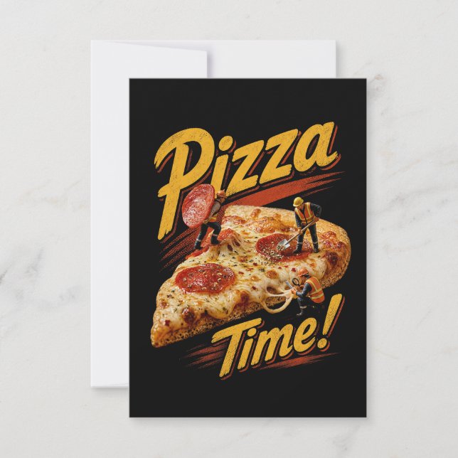 Cartão De Agradecimento Hora da Pizza! (Frente)