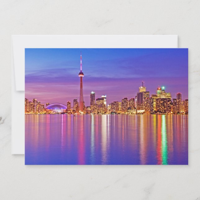 Cartão De Agradecimento Horizonte de Toronto ao Crepúsculo (Frente)