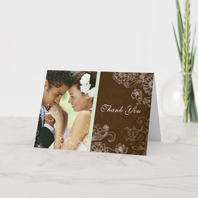 Cartão De Agradecimento Hortelã do chocolate - casamento (Frente)