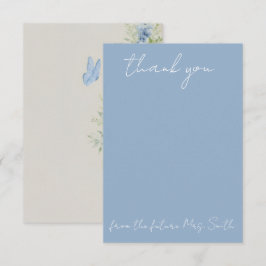 Cartão De Agradecimento Hortênsia Algo Azul