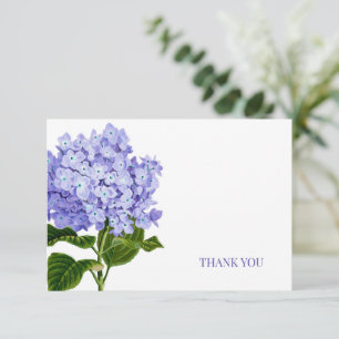 Cartão De Agradecimento Hortênsia Floral Aquarela Elegante