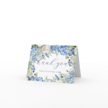 Hortênsias Azuis em Aquarela Rosas Escrito Elegant