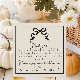 Cartão De Agradecimento Hospital NICU de Trabalho e Entrega do arco preto 