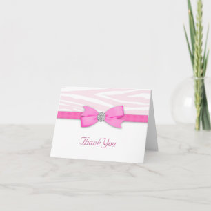 Cartão De Agradecimento Hot Pink Zebra Thank You Cards