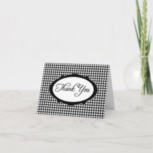 Cartão De Agradecimento Houndstooth Obrigado Notecard